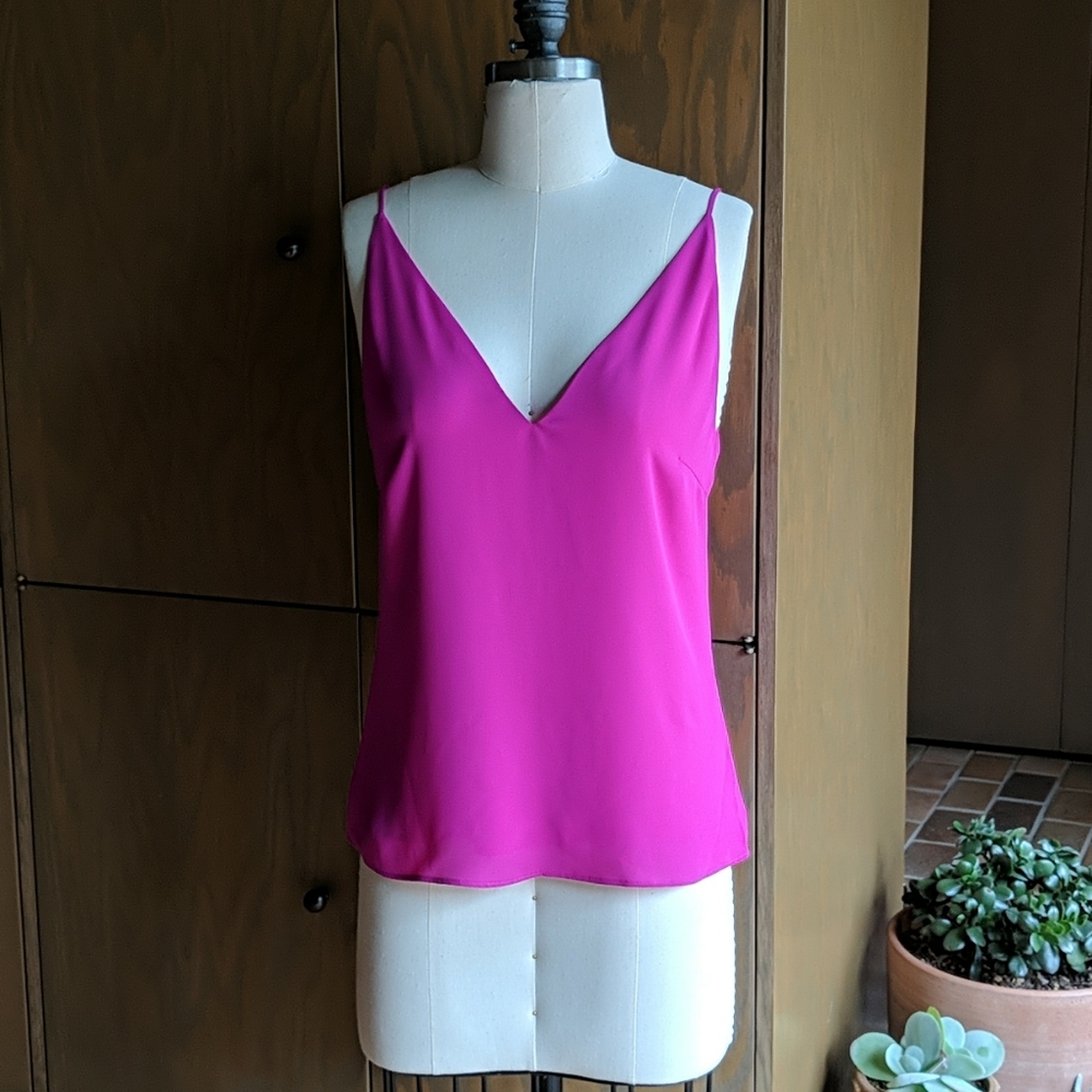 H&M Hot Pink V-Neck Spaghetti Strap Tank Top